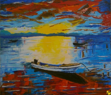 Boats and a sunset
