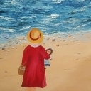 E.Żukowska DZIEWCZYNKA Z LALKĄ obraz 60X40